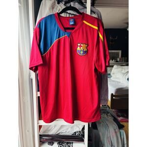 FC Barcelona - Short Sleeve Soccer Jersey - Maroon with FCB Crest Mens XL